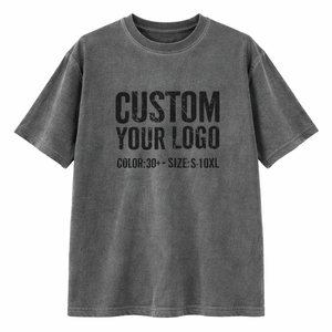 Camiseta Personalizada con Logotipo, Ecológica, Cuello Redondo, Manga Corta, Gruesa, Oversize, 100% Algodón, Unisex, Lisa, Estilo Urbano - Product Image 1