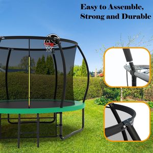 Trampolino all'aperto della zucca di 10FT con la rete e la scala del recinto del canestro di pallacanestro per uso del parco del trampolino - Product Image 6