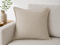 Housse de coussin en lin teint en fil de qualité supérieure DJENACOMPANY, motif rayé, passepoil contrastant, fermeture éclair |   Housse de coussin décorative