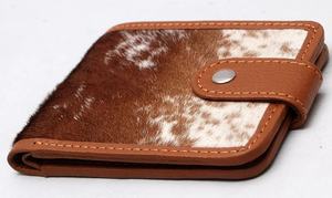 Luxury Slim Card Holder Men Custom Cow Hair on Leather Cardholder Smart Wallet for Mens - Product Image 5