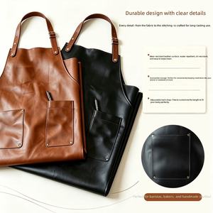 Capa de Peluquería de Cuero Sintético, Duradera, Antiestática, Resistente al Agua, Cintura Ajustable, Profesional para Barbería y Salón - Product Image 3