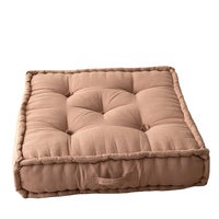Coussin de couleur unie siège de sol en coton doux respirant coussin de confort base lavable élégant pièce de décor confortable