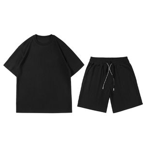 Ensemble T-shirt et short personnalisé, décontracté, deux pièces, 100% coton, tenue d'été, coupe ample, confortable, respirant, vêtements de sport - Product Image 1