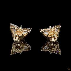 10K Gold Butterfly Cut Lab Grown Diamond <b>Earrings</b> Women Trendy Claw Setting Anniversary Engagement Party Jewelry Fine Gift - Product Image 4
