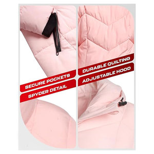 เสื้อโค้ทกันหนาวผู้หญิงแบบยาว อุ่นสบาย แจ็คเก็ตพัฟเฟอร์แบบเต็มตัวสำหรับผู้หญิง กันลม กันน้ำ มีฮู้ด บุด้วยผ้าควิลท์ - Product Image 4