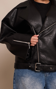 Veste de moto surdimensionnée en coton tricoté pour femme, fermeture éclair, broderie, respirante, imperméable - Product Image 6