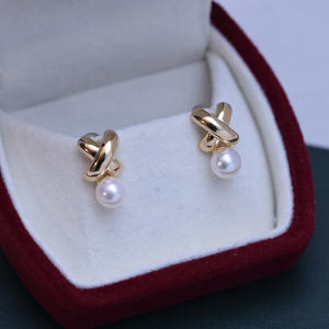 Zhuji Danshui 6-7mm White Round Strong Light Almost Flawless S925 Silver <b>Earrings</b> <b>Fine</b> Dangle Simple Design - Product Image 2