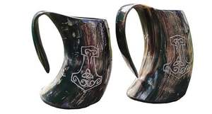 Tasse décorative en corne, tasse de bar en corne, tasse de taverne en corne, tasse à boisson décorative en corne, tasse à boisson décorative en corne pour la maison - Product Image 2