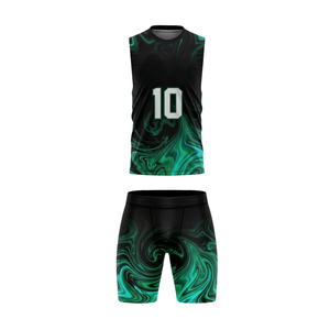 ชุดเสื้อฟุตบอลเด็กชายแบบพิมพ์ลาย Swirl 7v7 พร้อมกางเกงขาสั้น คอกลม แขนกุด ชุดทีมเยาวชน สามารถสั่งทำชื่อและหมายเลขผู้เล่นได้ แบบ Sublimated - Product Image 1