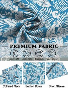 Custom Printed Polyester <b>Beach</b> <b>Shirts</b> <b>Men</b> Summer Hawaiian Style Breathable Plus Size Turn-down Collar Casual Short Sleeve Button - Product Image 5
