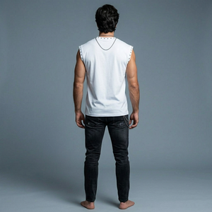 Débardeur Unisexe Confortable en Coton Tricoté 100% Personnalisable avec Strass, Imprimé, Coupe Oversize, Tissu Doux et Respirant - Product Image 2