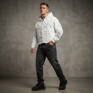 Sudadera con capucha personalizada con diseño de esqueleto grabado y efecto desgastado, estilo oversize con dobladillo sin rematar, gráfico gótico Y2K, ropa urbana unisex - Product Image 4