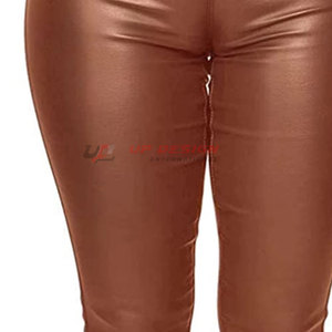 Pantalones de Cuero para Mujer, Venta Directa de Fábrica, Diseño Internacional, Corte Regular, Alta Calidad, Suaves y Transpirables, Leggings de Invierno Casuales - Product Image 6