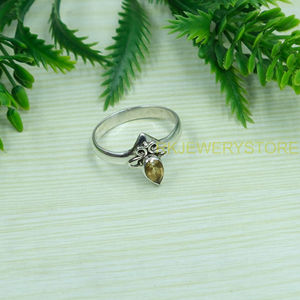 Bague en argent sterling 925 avec citrine taille poire, motif spirale fait main, bague statement, pierre précieuse jaune naturelle pour femme, épouse, elle - Product Image 3