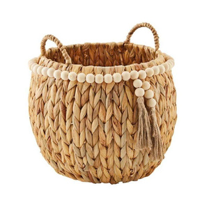 Natural Rattan <b>Storage</b> <b>Basket</b> With Handles Bowl Shape Rustic Style Multi Purpose Neatening <b>Basket</b> - Product Image 1