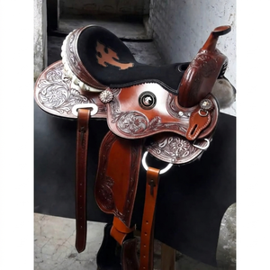 Nouvelle selle de cheval en cuir naturel occidental de haute qualité, sculptée à la main, magnifique selle occidentale - Product Image 3