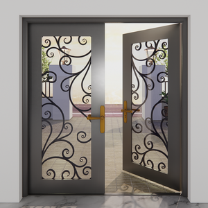 Styles de portes en fer forgé exquis : Portes en acier sécurisées pour les extérieurs de la maison, alliant l'art royal majestueux et une protection rigide. - Product Image 3
