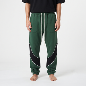 <b>Straight</b> <b>Leg</b> Men's Heavyweight Cotton Sweatpants Two Tone Color Block Wide <b>Leg</b> Baggy Casual Winter <b>Pants</b> - Product Image 4