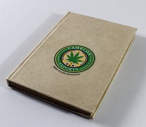 Cuadernos hechos a mano con cubierta dura de papel de cáñamo sin ácido, con logo impreso y diseño de hojas, diario para viajes. - Product Image 3