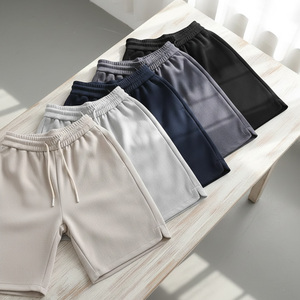 Shorts d'été décontractés pour hommes, vente en gros directe usine, 100% coton, couleur unie, séchage rapide, respirant, ODM OEM personnalisable, taille élastique - Product Image 1