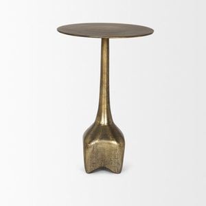Elegant Metal Gold Side <b>Table</b> Designed With Minimalist Style And Sturdy Base Ideal For <b>Bedside</b> Living Room Setup - Product Image 1