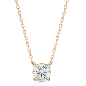Pendentif de collier de mariage en or 18 carats avec diamant de laboratoire taille ronde, en une seule pièce, pour les acheteurs en gros - Product Image 5