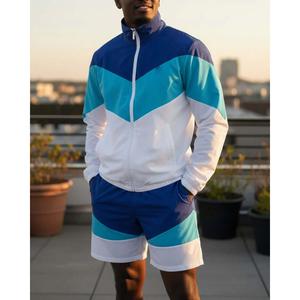 Ensemble veste coupe-vent et short personnalisés, vêtements de sport respirants pour la salle de sport, fabricant, commandes en gros - Product Image 2