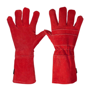 ถุงมือหนังวัวแท้คุณภาพสูง ทนทาน สำหรับงานเชื่อม งานดับเพลิง และปิ้งย่าง ป้องกันความร้อน ถุงมือนิรภัย - Product Image 4