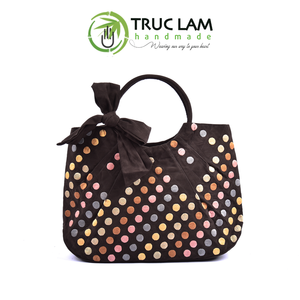 Bolso de Gamuza con Asa Redondeada y Lazo, Patrones de Puntos Cosidos a Mano, Bolso de Viaje, Patrón Personalizado Hecho a Mano, Precio de Fábrica - Product Image 2