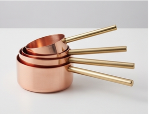 Elegante Juego de Tazas Medidoras de Cobre con Asas de Latón, Herramientas de Medición de Metal Resistentes al Calor, Ideales para Uso en la Cocina - Product Image 5