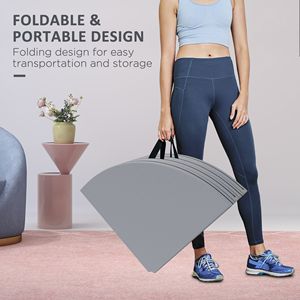 Tapis de protection pliable en mousse EPE gris pour l'entraînement de danse et l'amortissement des poteaux d'exercice, avec poignées de transport – Coussinets de danse pratiques - Product Image 3