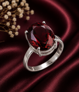 Natural Red Garnet Gemstone 925 Sterling <b>Silver</b> <b>Ring</b> Handmade Jewelry Oval Cut Red Garnet <b>Ring</b> Solid Sterling <b>Silver</b> <b>Statement</b> R - Product Image 3
