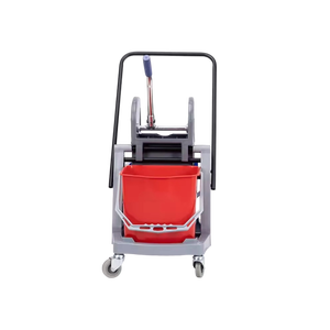 34L 2-Bucket Mop Wringer Seau Outils de nettoyage Wringer Trolley Cart - Product Image 2