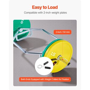 Barra hexagonal de 2 pulgadas con capacidad de 800 libras, empuñaduras moleteadas, barras de encogimiento de hombros para entrenamiento de fuerza, equipo de gimnasio en casa para sentadillas, hombros - Product Image 4