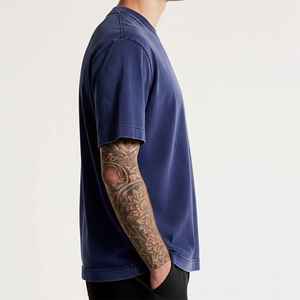 เสื้อยืดฮิปฮอปทรงหลวมไหล่ตก พิมพ์โลโก้ 3 มิติแบบพัฟฟ์  ผ้าฝ้าย 100% คุณภาพสูง 180GSM เป็นมิตรต่อสิ่งแวดล้อม แห้งเร็ว ซักแล้ว พร้อมสกรีนโลโก้ตามสั่ง - Product Image 2