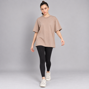 Conjunto de Camiseta Oversize y Leggings Negros para Mujer – Atuendo Deportivo de Dos Piezas de Alta Calidad - Product Image 1