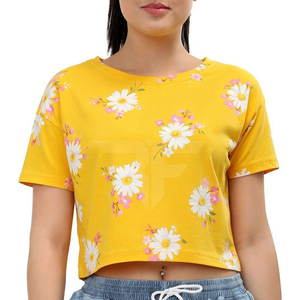 Loose Pullover Short Sleeve Crop T-Shirt Print New Cute Women's Top Line Simple Style 3D Casual 2026 Summer Knitted - Product Image 1