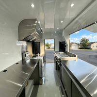 Remorque de restauration mobile entièrement équipée avec grill commercial, remorque de concession personnalisée pour BBQ, café et restauration rapide