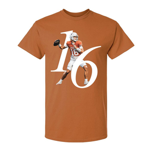 Camiseta Casual de Manga Corta para Hombre, Cuello Redondo, Tela Transpirable, con Gráfico de Jugador de Voleibol en Color Naranja Quemado - Product Image 1