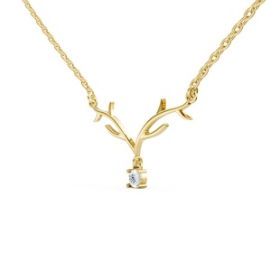 Collier pendentif en diamant et bois de cerf de qualité supérieure, design élégant et luxueux pour femmes et hommes, idéal pour les mariages et les fêtes, disponible à la vente. - Product Image 1