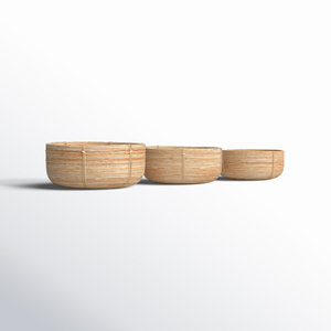 ตะกร้าสานสไตล์โบโฮ3ใบทำด้วยมือ - Product Image 4