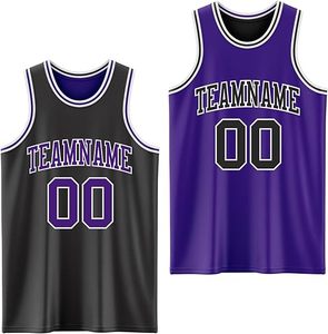 Ensemble de maillots de basket-ball personnalisés MOMENTUM, impression sérigraphique noire, respirant, 100% polyester, unisexe adulte, nom et numéro de l'équipe, sans couture - Product Image 1