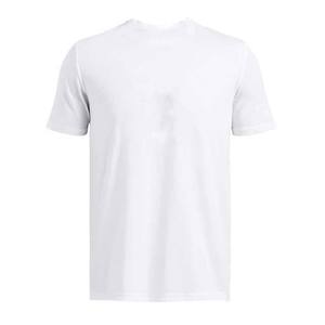 T-shirt blanc à manches courtes pour homme, col rond, coupe classique, couleur unie, jersey tricoté décontracté, 100% coton respirant - Product Image 4