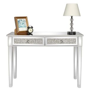 Modern 106*38*76cm Silver <b>Mirror</b> Makeup Vanity with Two Pump Computer <b>Table</b> - Product Image 3