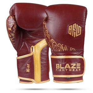 ถุงมือชกมวยหนังวัวแท้ BLAZE FIGHTGEAR ปิดด้วยแถบตีนตุ๊กแก ระบายอากาศได้ดี แห้งเร็ว จับกระชับมือ ปรับแต่งได้ - Product Image 1