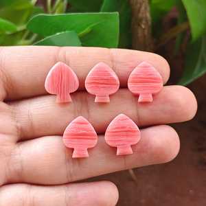 Pierre précieuse en rhodochrosite rose de haute qualité, sculptée à la main en forme d'épée, 13x15mm, polie, pour la fabrication de bijoux, vente en gros - Product Image 6