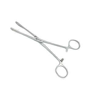 Pince à serviettes réutilisable Backhaus, 5,25 po (13,5 cm), courbée, 1x1 dents perforantes, instrument chirurgical autoclavable en acier inoxydable - Product Image 2