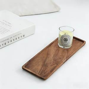 Bandeja rectangular de madera de mango resistente, construcción robusta, acabado liso, ideal para servir comida y bebidas a los invitados. - Product Image 1