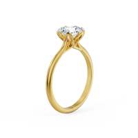 Magnifique bague fleur en moissanite taille ronde, plaqué or, bande en argent 925, sertissage pavé, bijoux de luxe pour fiançailles et mariage pour femme