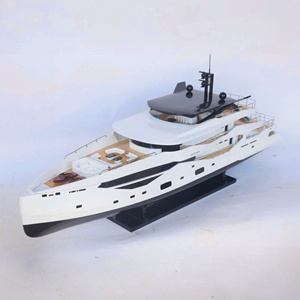 SUNSEEKER YACHT 161 | Handcrafted Painted <b>Wooden</b> <b>UK</b> Modern Yacht Model Sport Theme for Business Gift Home Decoration - Product Image 1